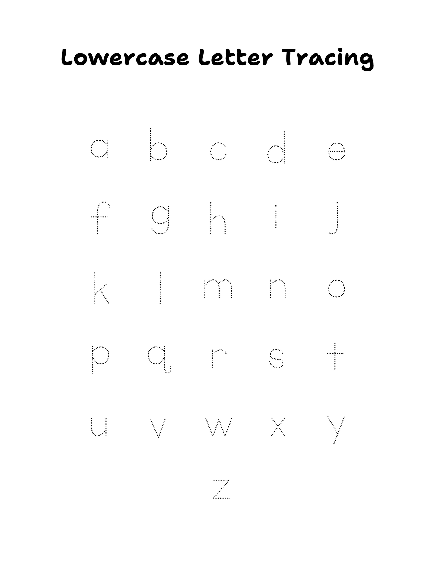 Lowercase Letter Tracing