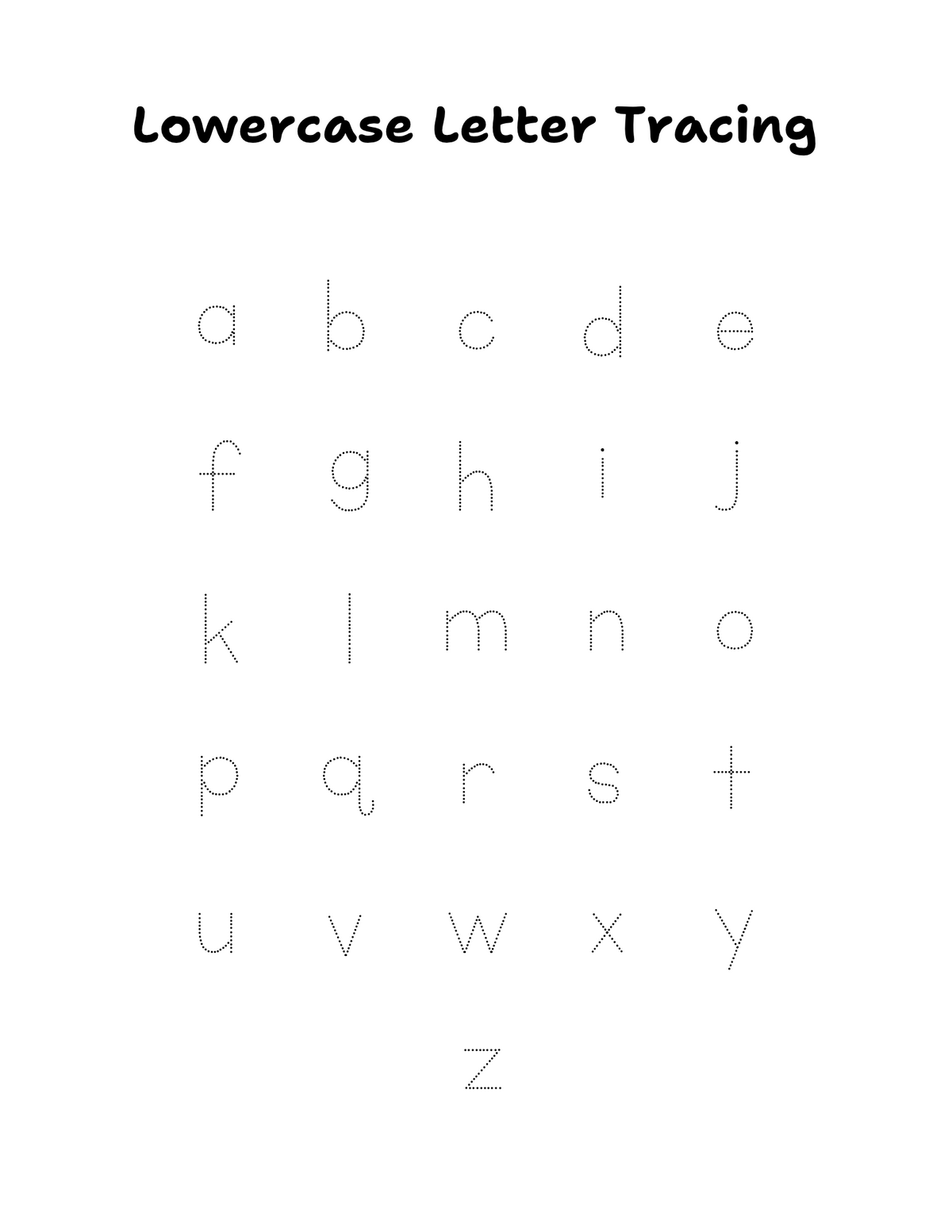 Lowercase Letter Tracing