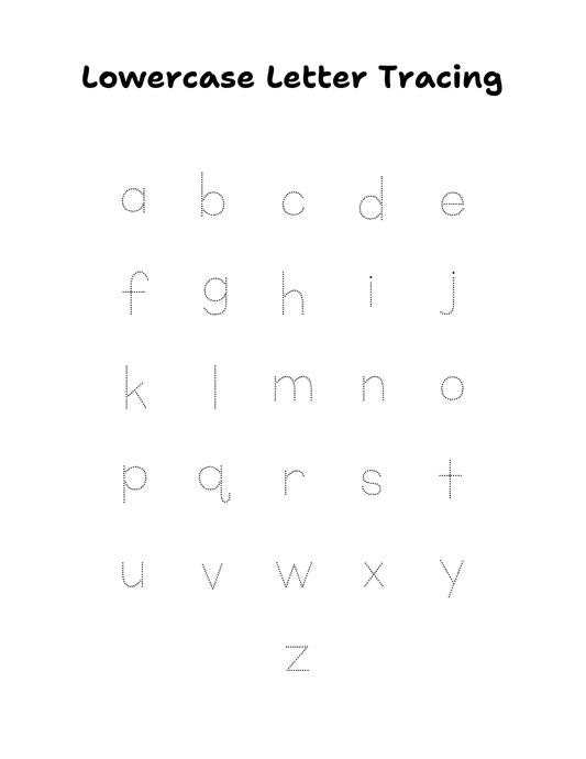 Lowercase Letter Tracing