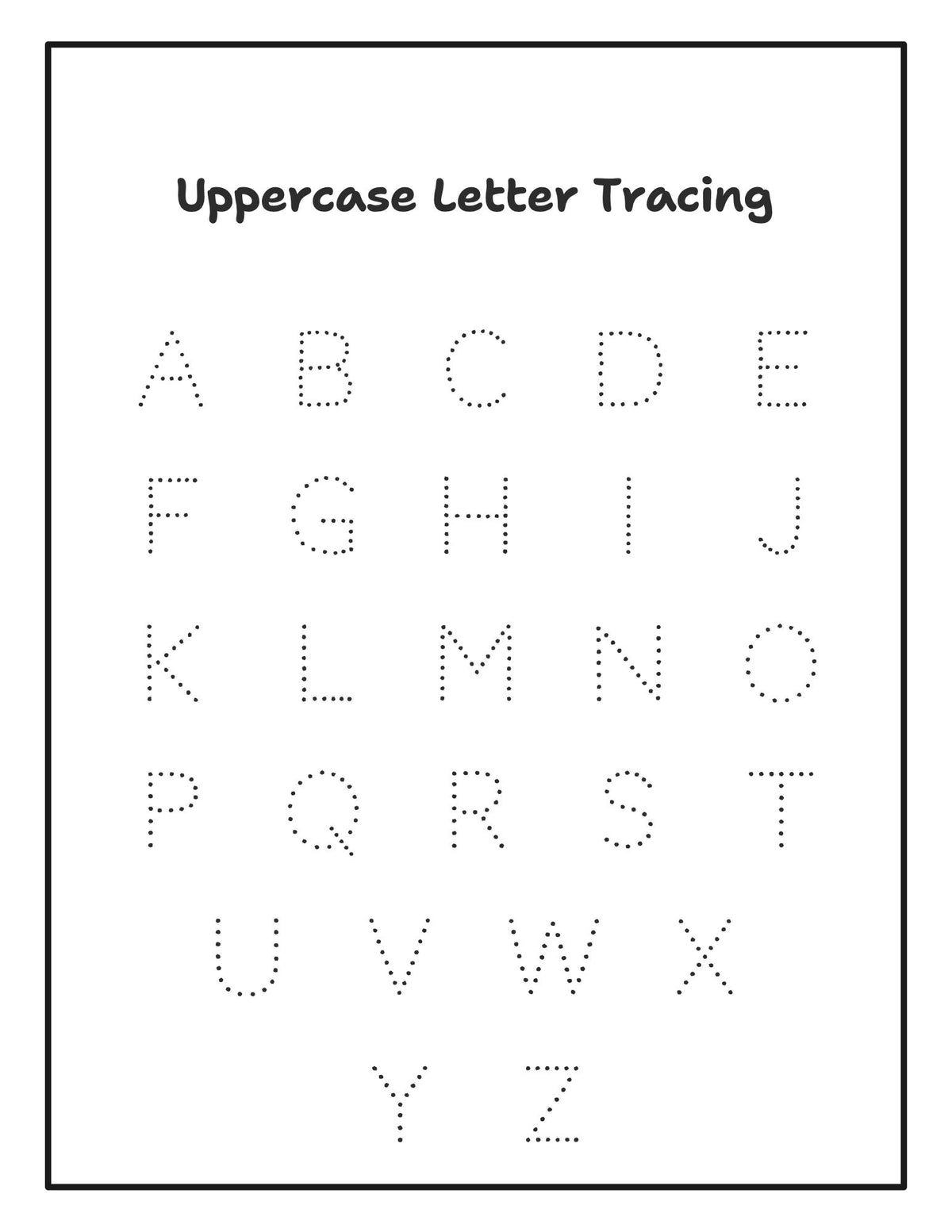 Uppercase Letter Practice Sheet